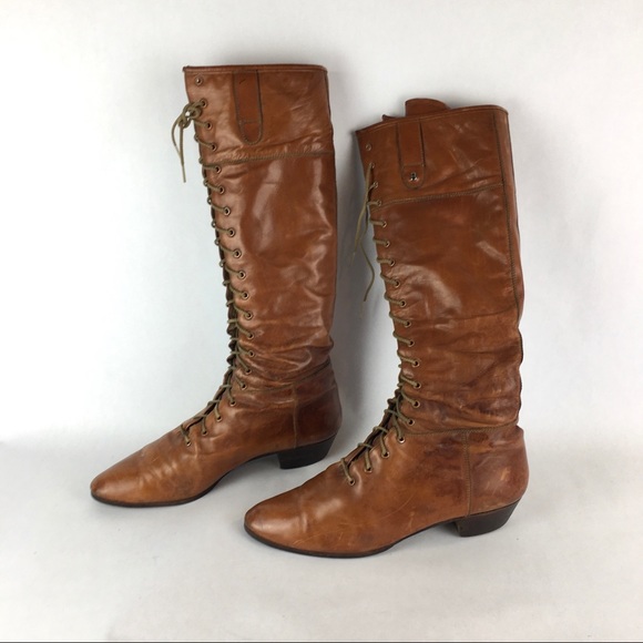 Bally Shoes - VINTAGE 1960s Bally 39 Brown leather lace up boots